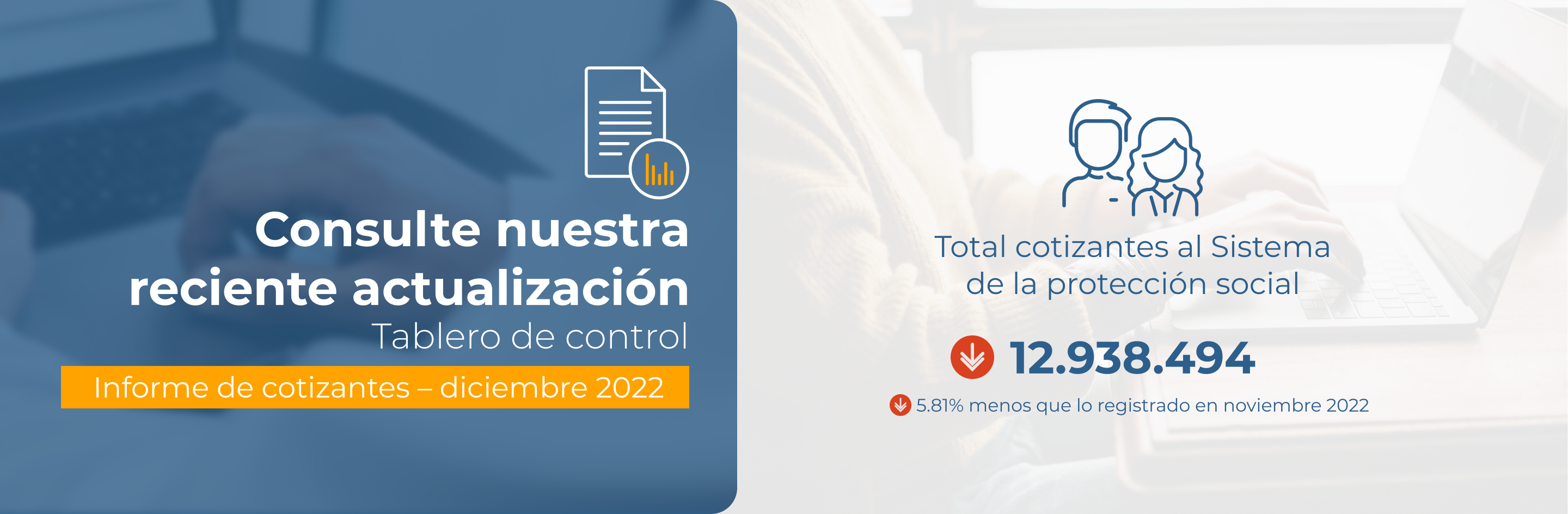 Tablero de control Informe de cotizantes – diciembre 2022