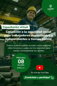 Capacitación trabajadores independientes a tiempo parcial. 8 de julio a las 3:00 p.m. YouTube